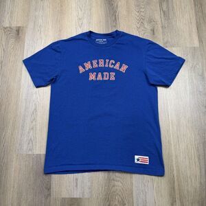 American Giant Shirt Mens Large Blue American Made Flag Graphic Made USA Tee